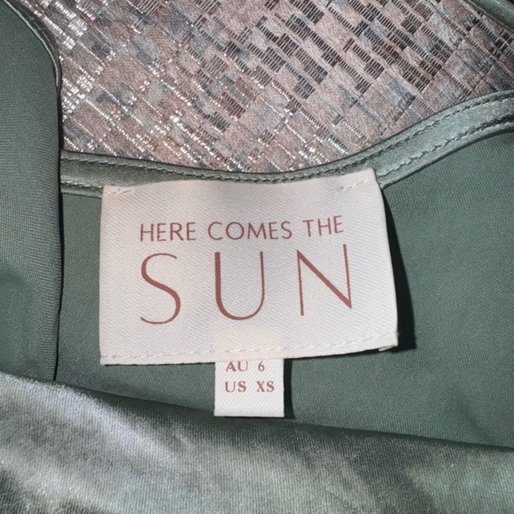 Satin Sage Green One Shoulder Sash Maxi Dress - Picture 6 of 6